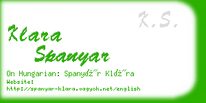 klara spanyar business card